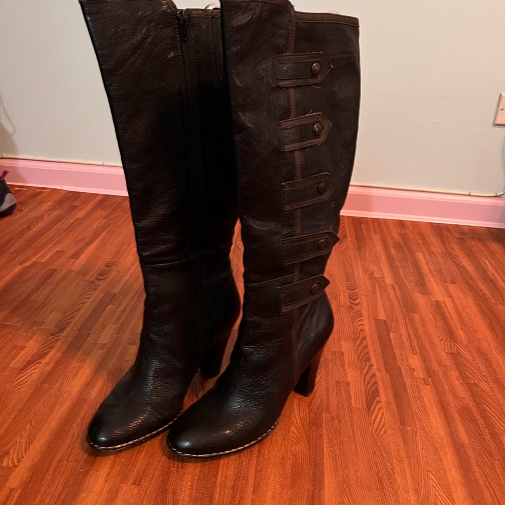 Sofft 'Savona' Tall Side Zip Fashion Boots Dark Brown Leather US 9 - Picture 5 of 5